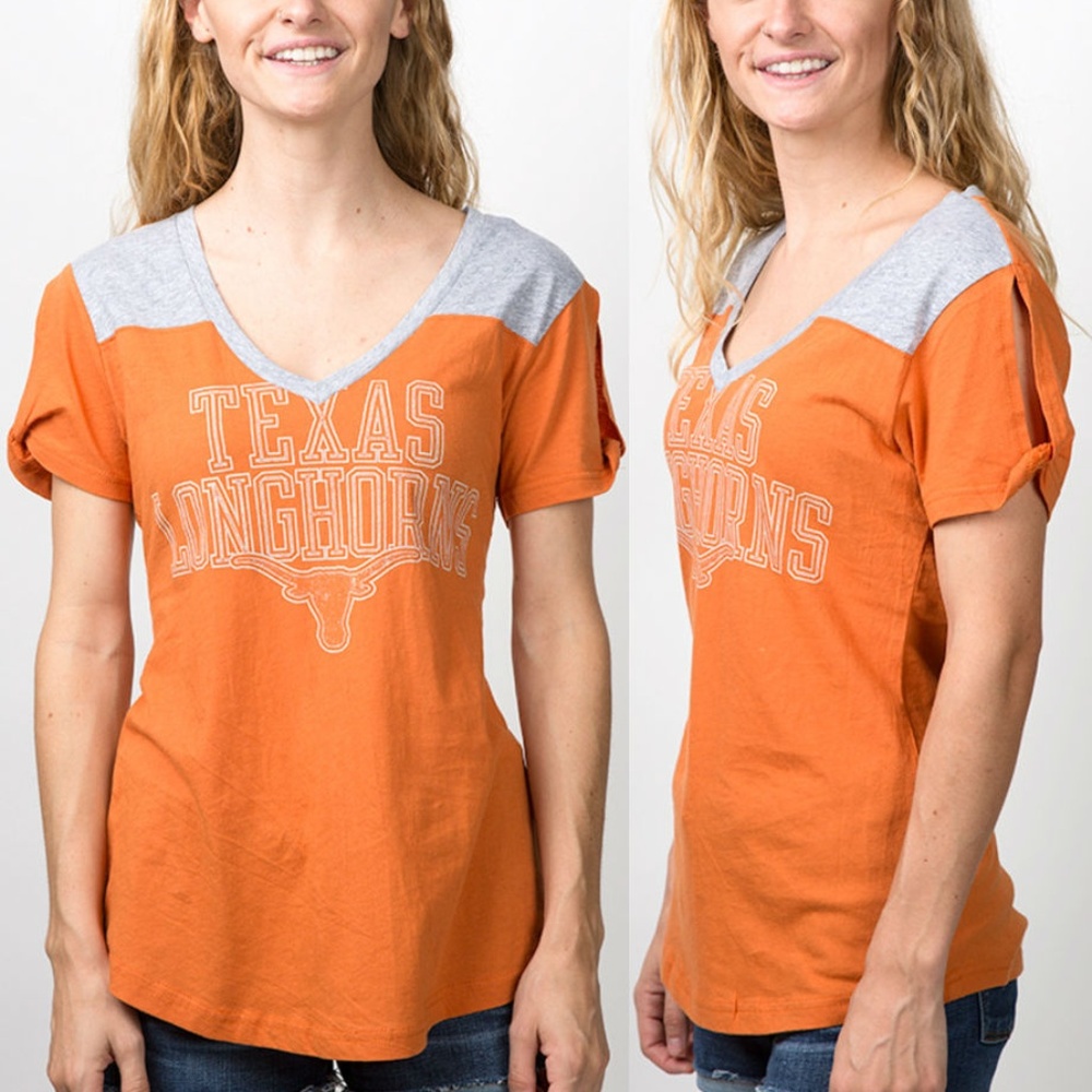 New! UT University of Texas Longhorn Twist T-Shirt NCAA College Sports